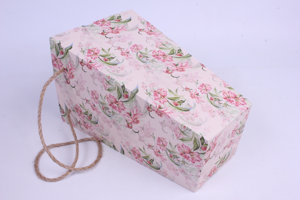 кашпо коробка  , дно 11см	розовая	00056310 18x18 h=29cm