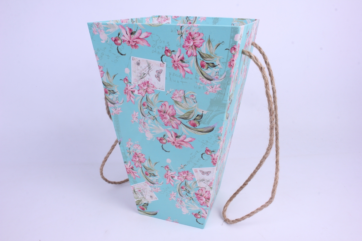 кашпо коробка трапеция , дно 11см		бирюзовая	00056310 18x18 h=29cm