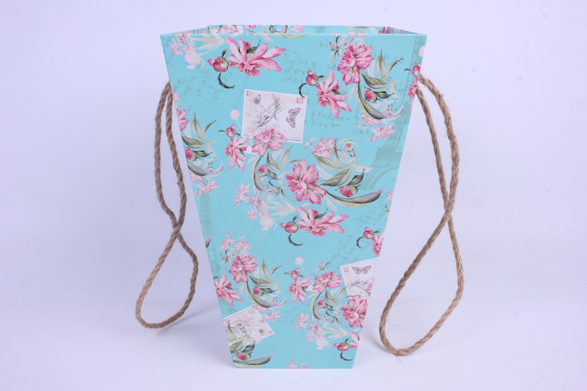 кашпо коробка трапеция , дно 11см		бирюзовая	00056310 18x18 h=29cm