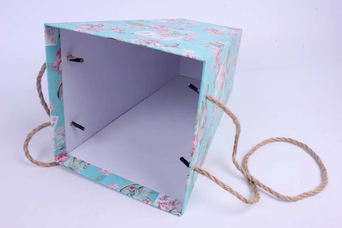 кашпо коробка трапеция , дно 11см		бирюзовая	00056310 18x18 h=29cm