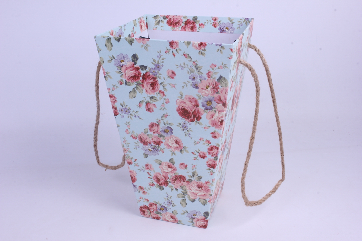 кашпо коробка трапеция , дно 11см		голубая	00056310 18x18 h=29cm