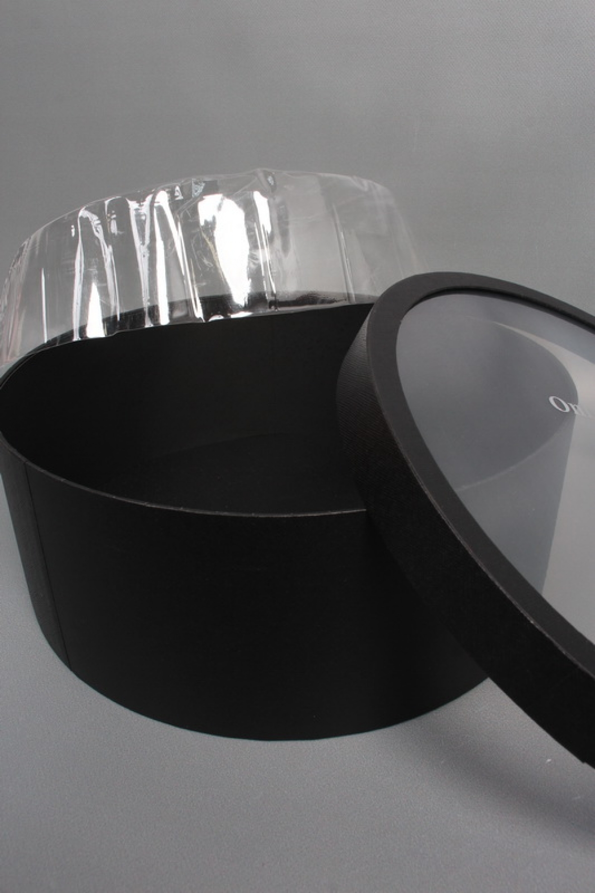 Коробка для цветов с прозрачным окошком 35*H13,5, 1 шт., черный 8123М