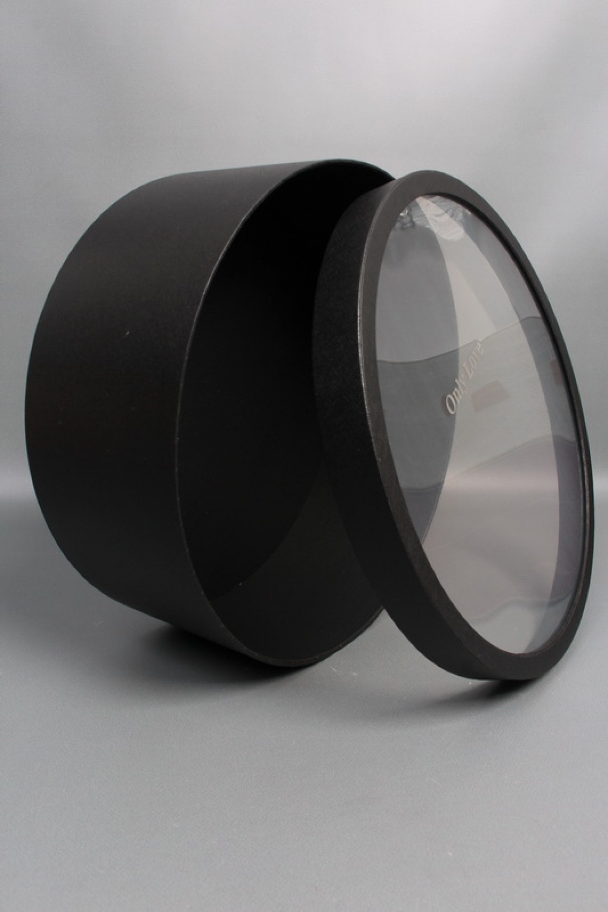 Коробка для цветов с прозрачным окошком 35*H13,5, 1 шт., черный 8123М