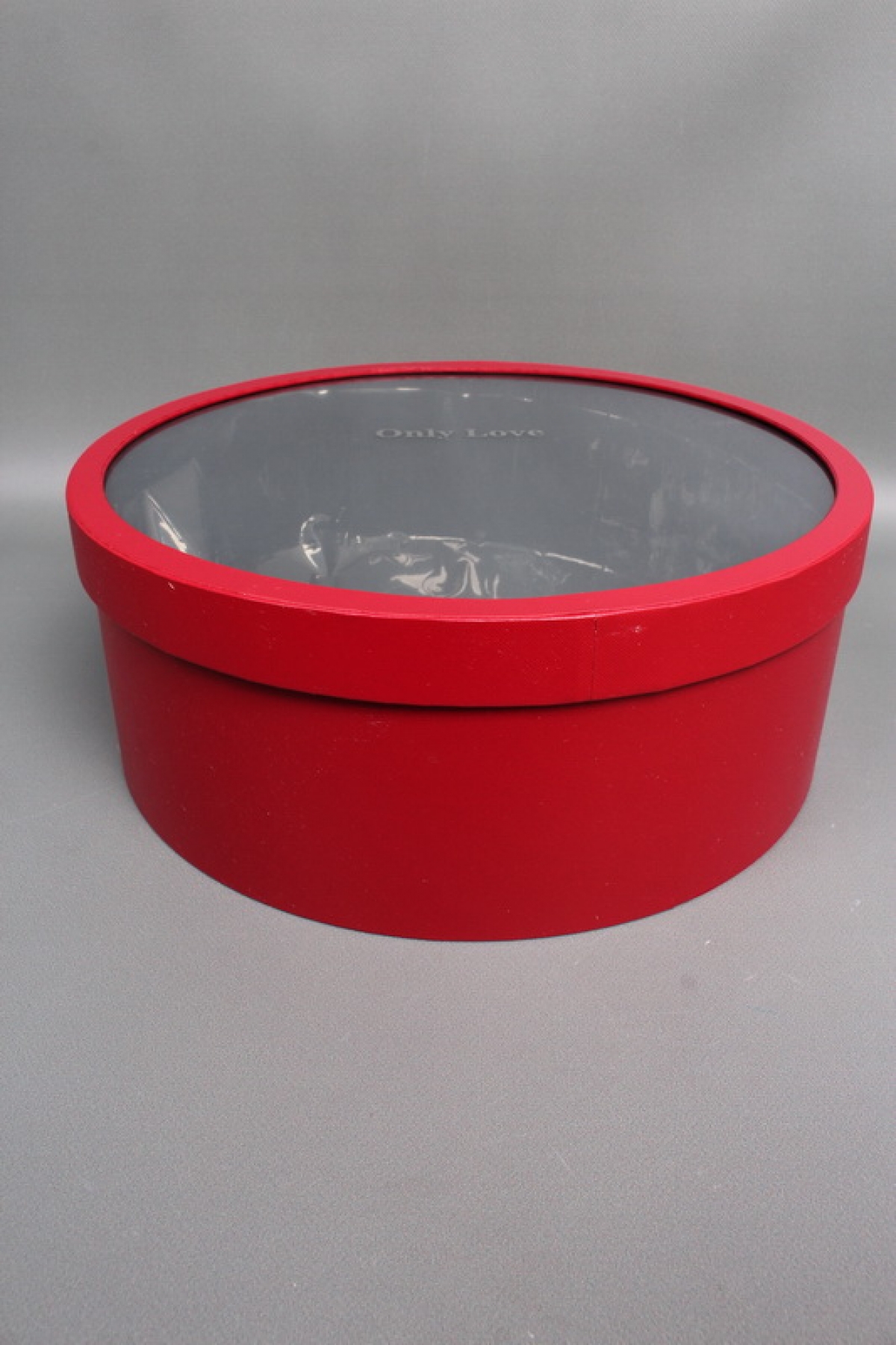 Коробка для цветов с прозрачным окошком 35*H13,5, 1 шт., красный  8116М