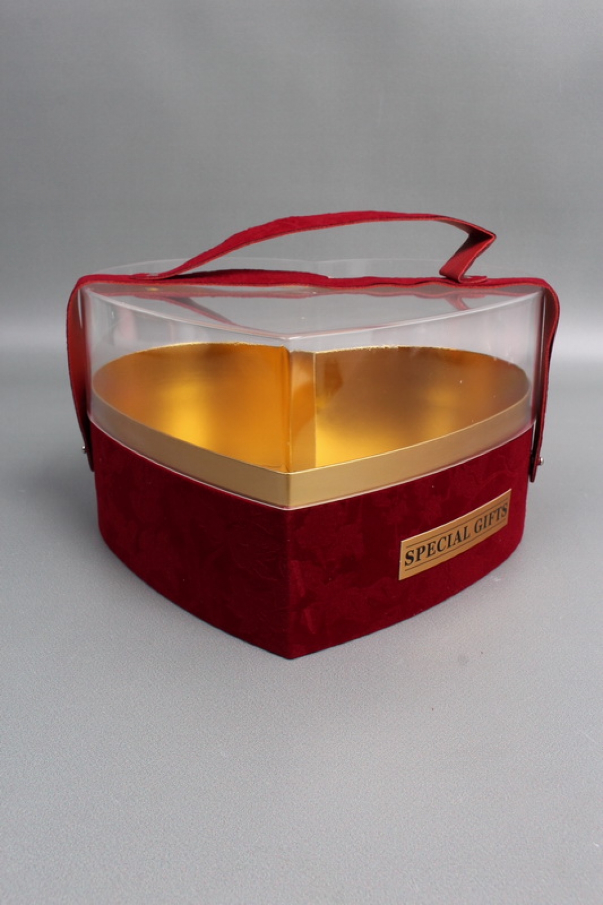 Коробка для цветов/подарков в виде сердца 25*23*14, 1 шт., бургунди 6273М