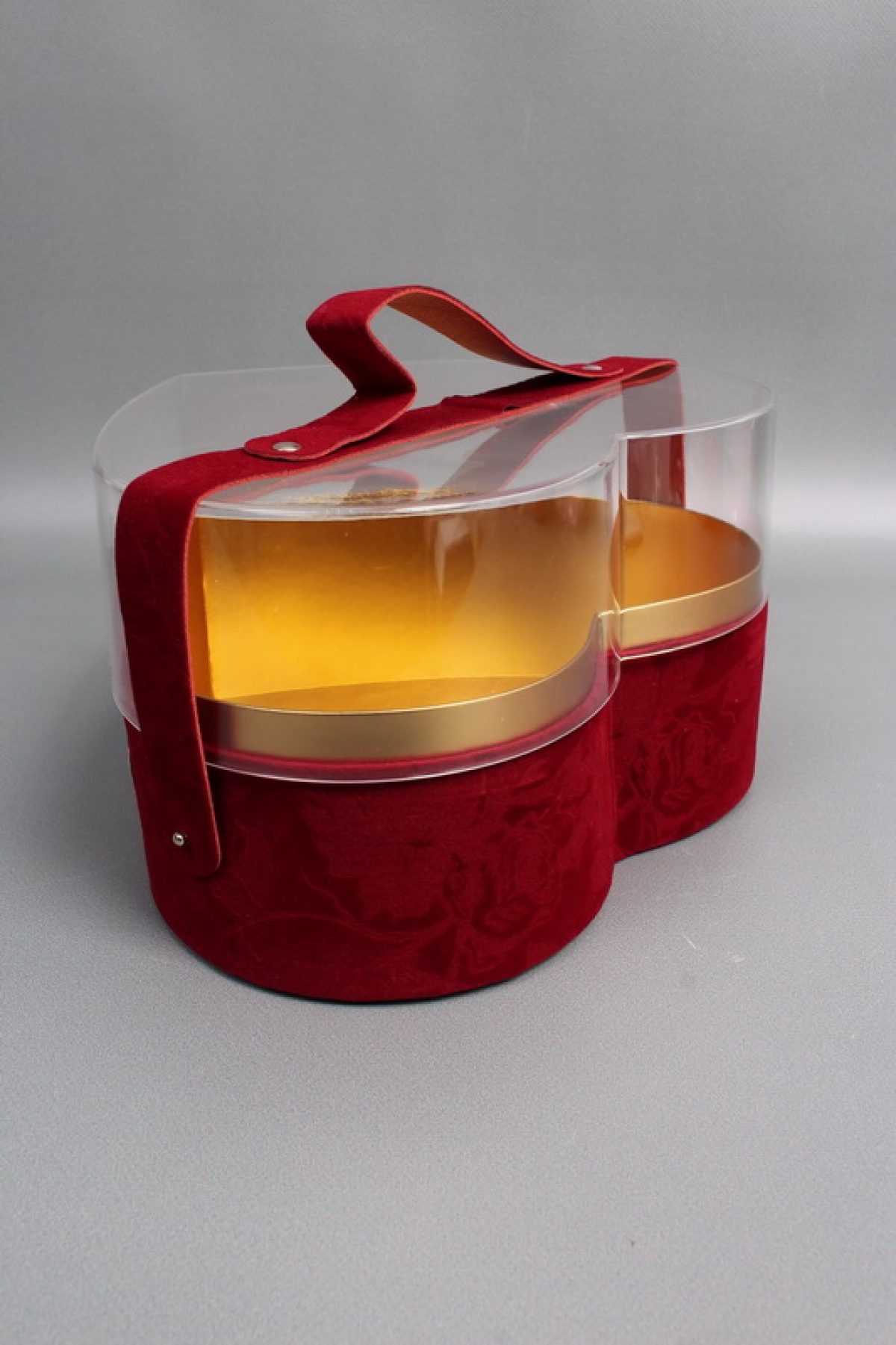 Коробка для цветов/подарков в виде сердца 25*23*14, 1 шт., бургунди 6273М