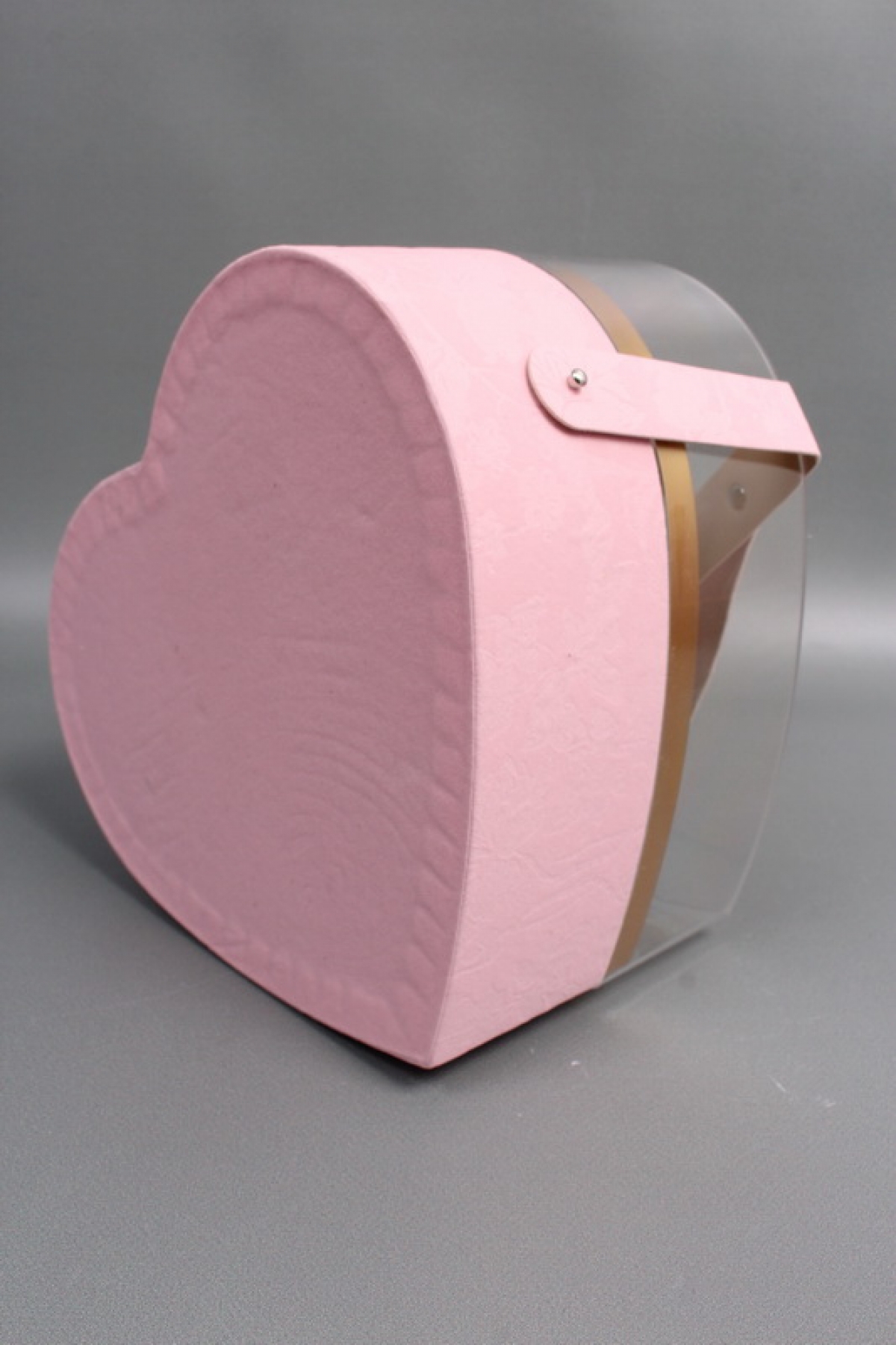 Коробка для цветов/подарков в виде сердца 25*23*14, 1 шт., св.розовый  6259М