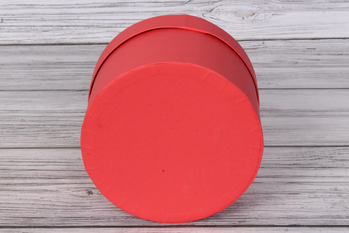Коробка подарочная одиночная 1шт - Цилиндр Красный (ROSSO) 18*12  Пин18/12-КР