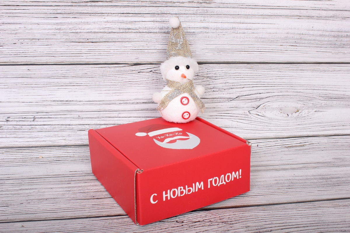 Коробка подарочная одиночная 1шт - Квадрат  Веселый Дед Мороз  135х135х60 (трансф)   Д30203К.011
