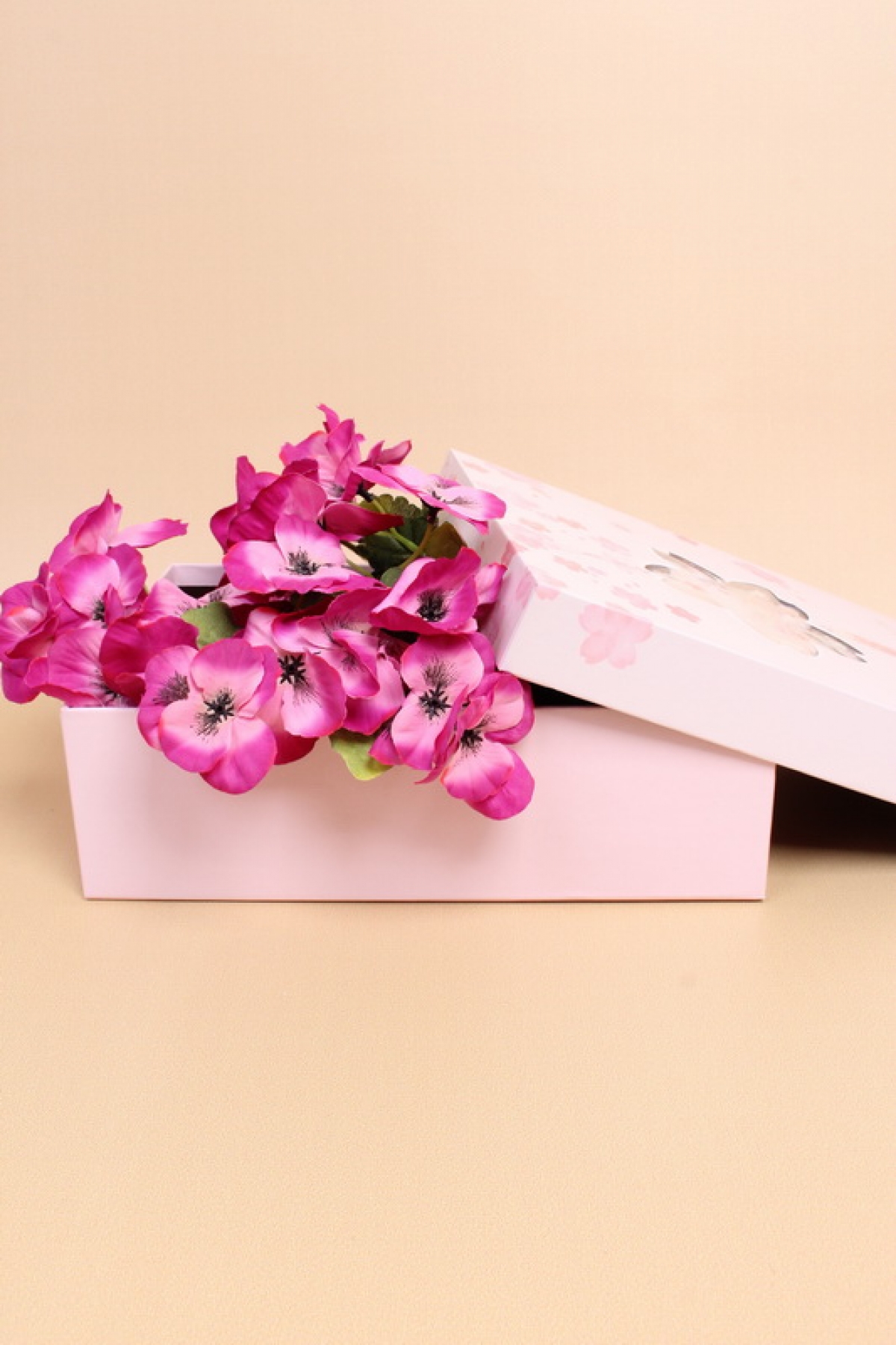 Коробка подарочная одиночная 1шт - Прямоугольник Цветение 29*21*9см   В585