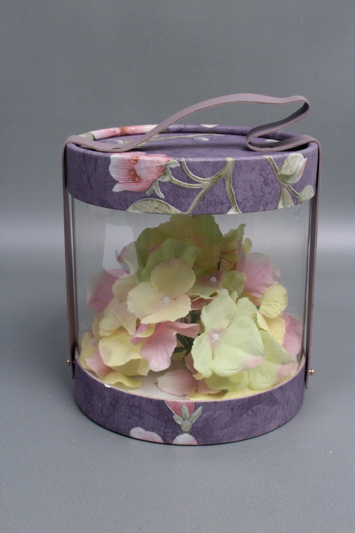 Коробка подарочная с прозрачным куполом 16,4*16,4*18,2,  фиолетовый 7935М