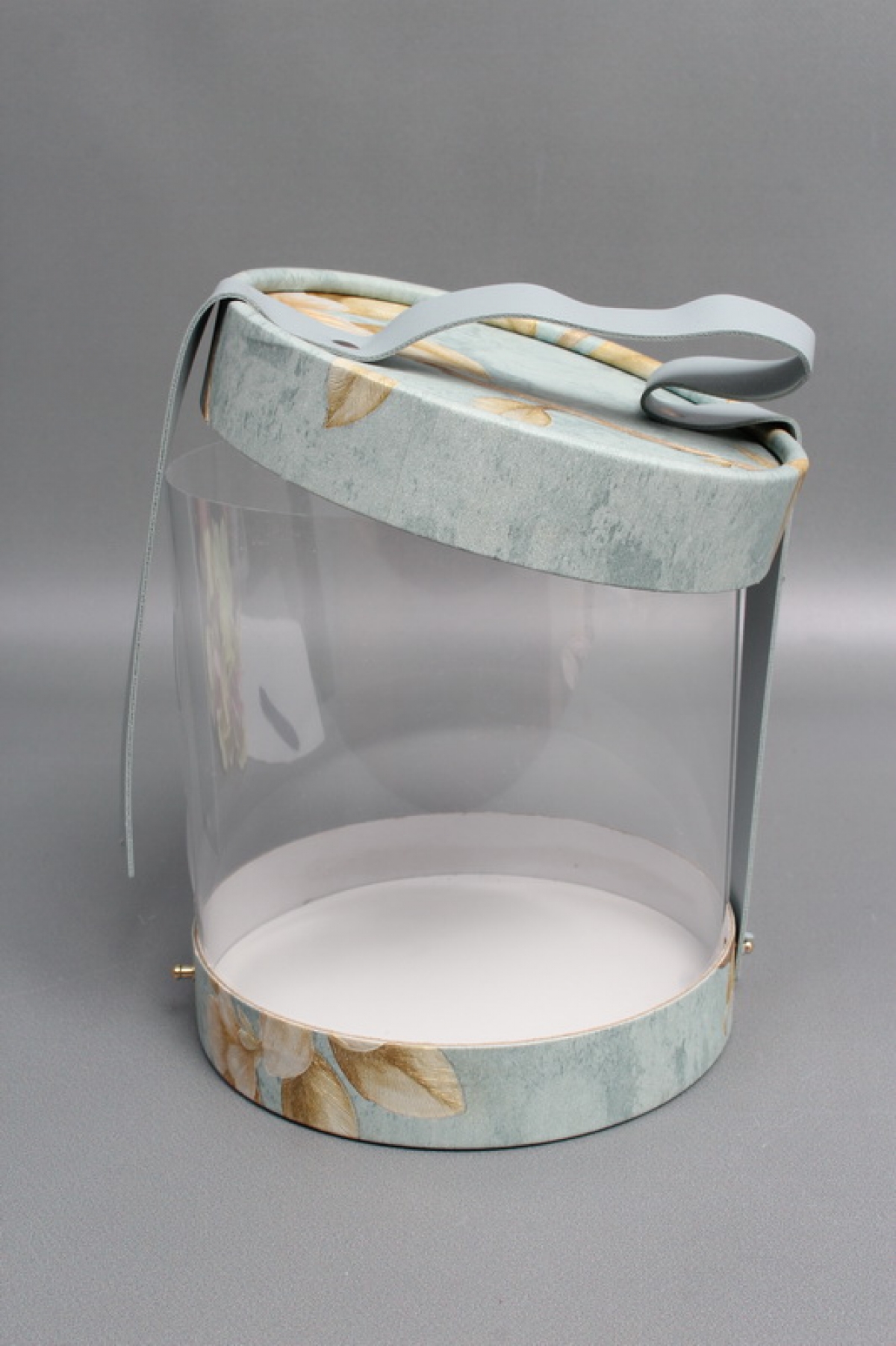 Коробка подарочная с прозрачным куполом 16,4*16,4*18,2,  голубой 7959М