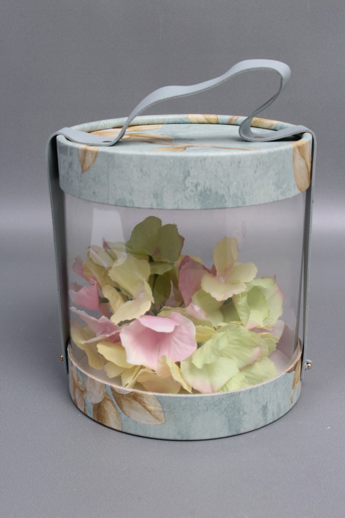 Коробка подарочная с прозрачным куполом 16,4*16,4*18,2,  голубой 7959М