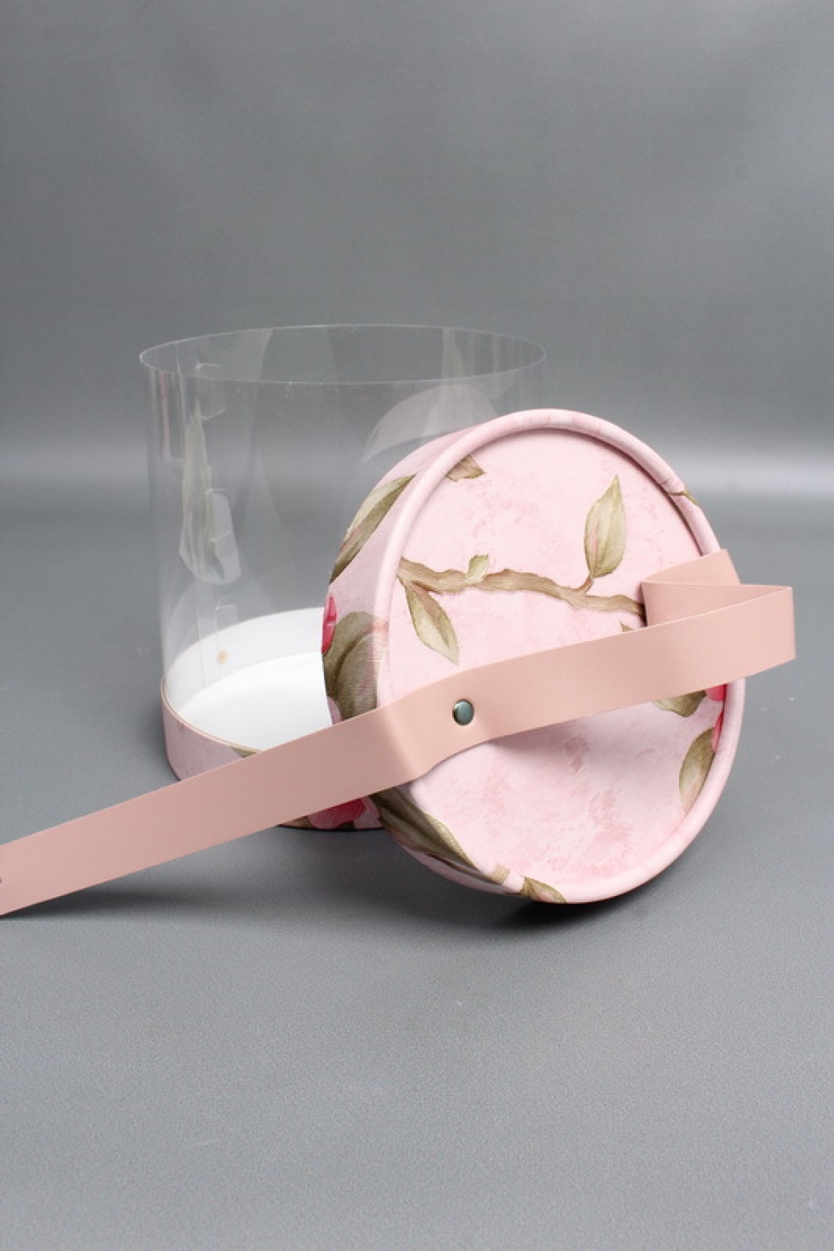 Коробка подарочная с прозрачным куполом 16,4*16,4*18,2,  розовый 7942М