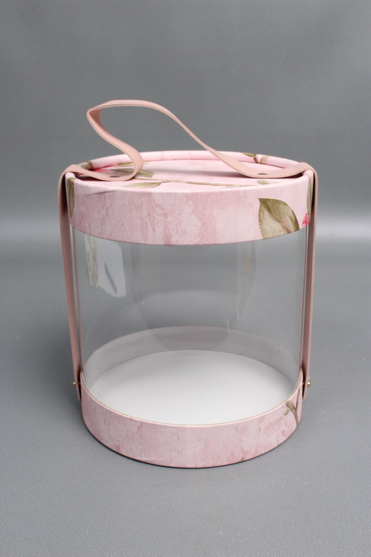 Коробка подарочная с прозрачным куполом 16,4*16,4*18,2,  розовый 7942М