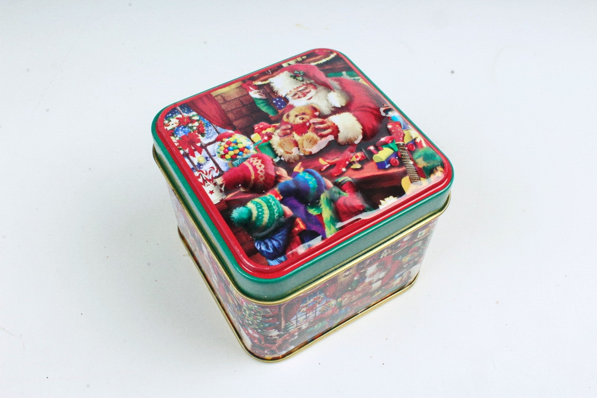 Коробочка металл Новый Год  Куб  (Микс)  9P5375  0164