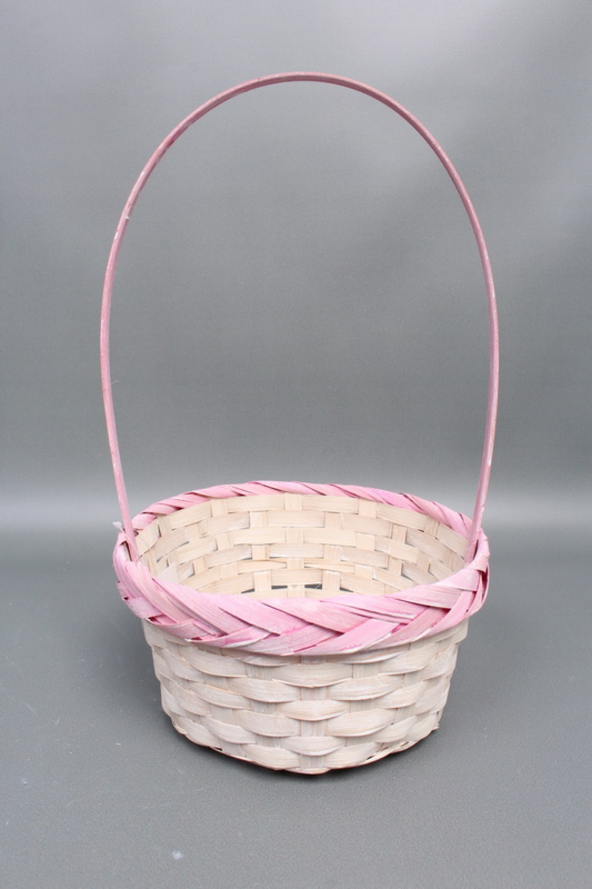 Корзина из бамбука 21*10*34, круг, розовый 5233Н