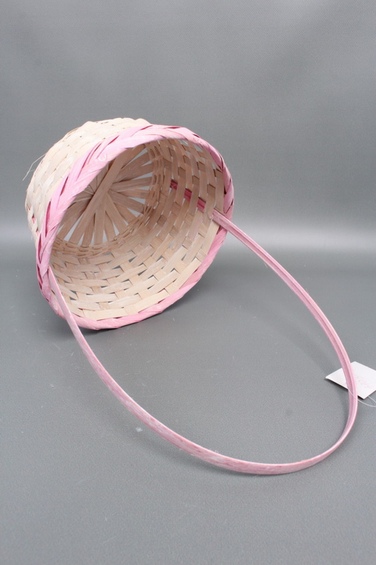 Корзина из бамбука 21*10*34, круг, розовый 5233Н