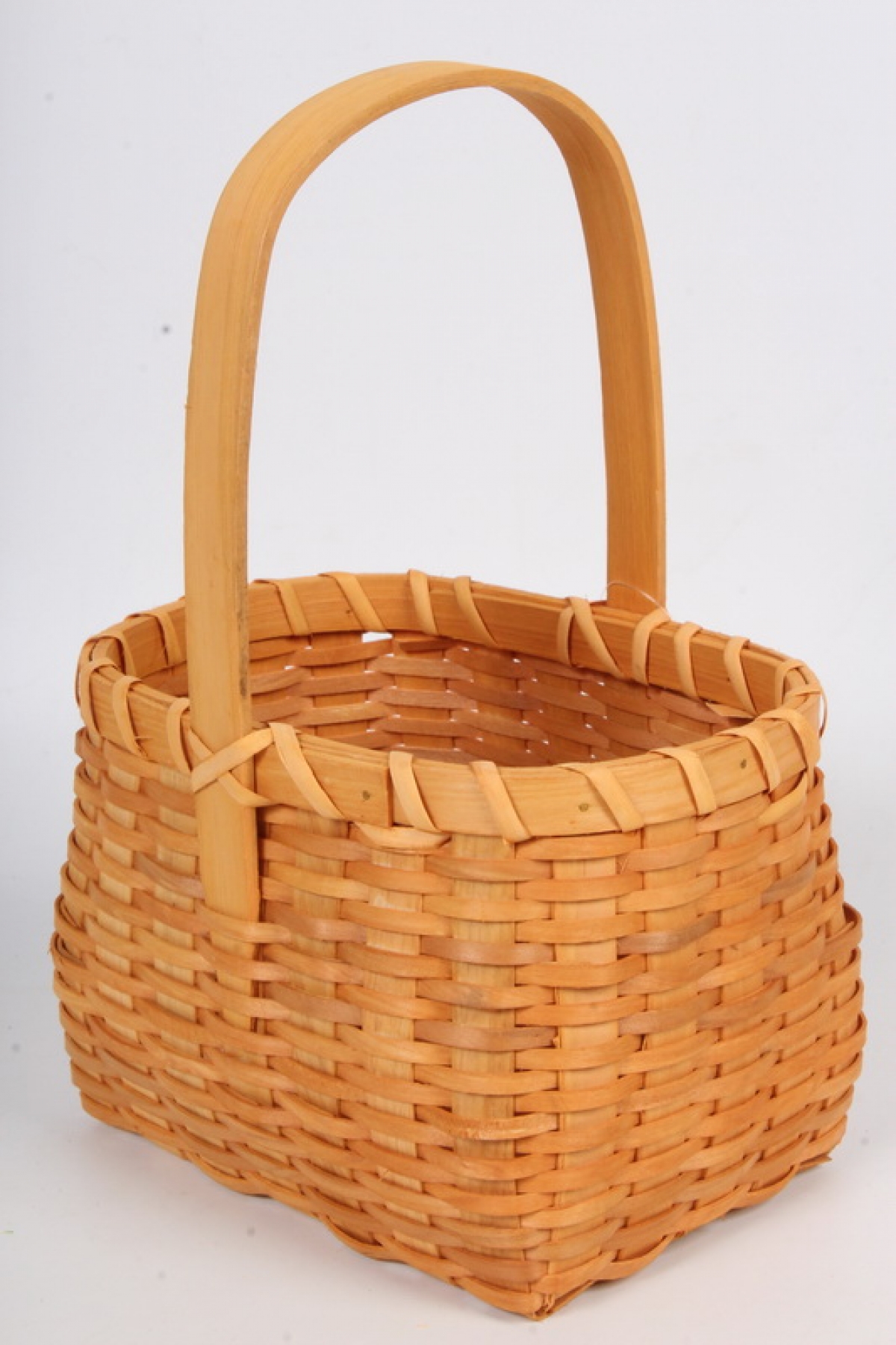 Корзина из бересты овальная 19x14.5 h=13/28cm Св.коричневый 4812 Н