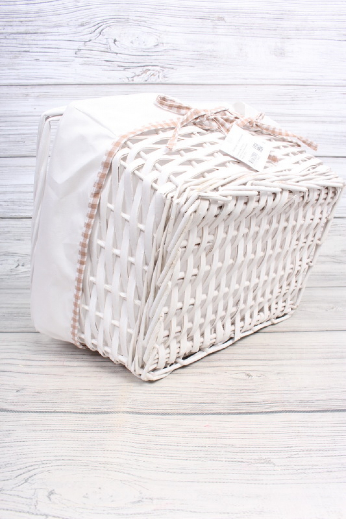 Корзина из ивы 37*29*16, прямоугольник, белый 4495Н