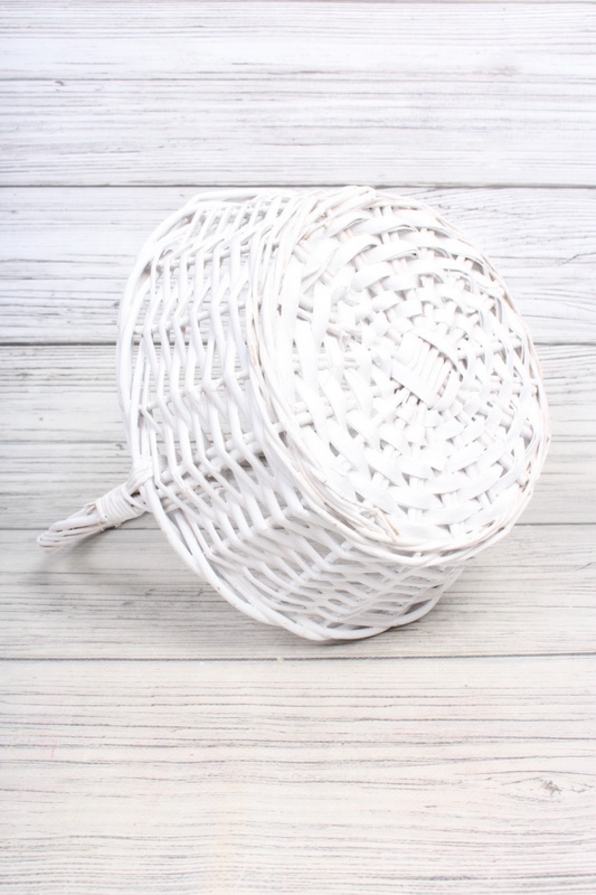 Корзина из ивы 25*10*30, S. круг, белый 2246Н