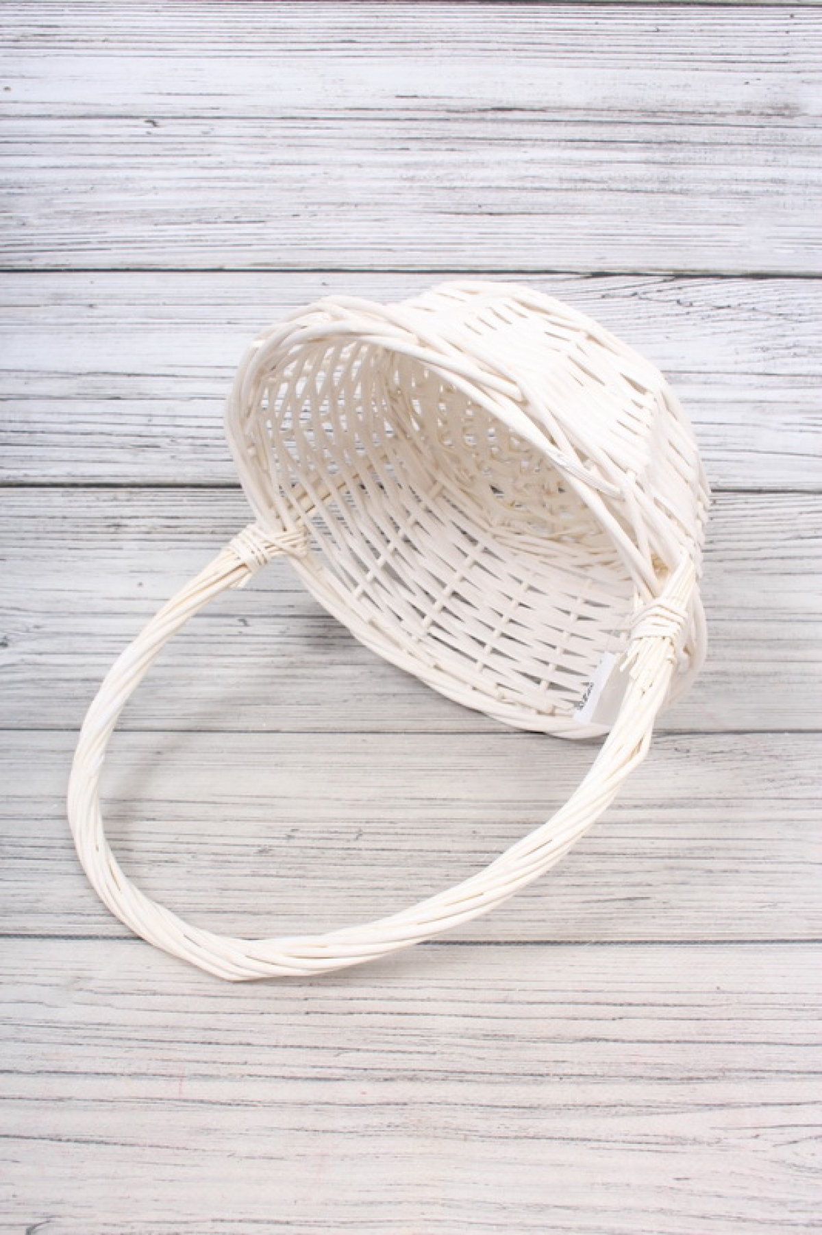 Корзина из ивы, круг, 25*25*H10/30см, белый 8394Н