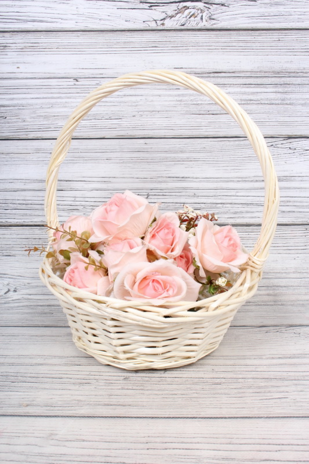Корзина из ивы, круг, 25*25*H10/30см, натуральный 8417Н