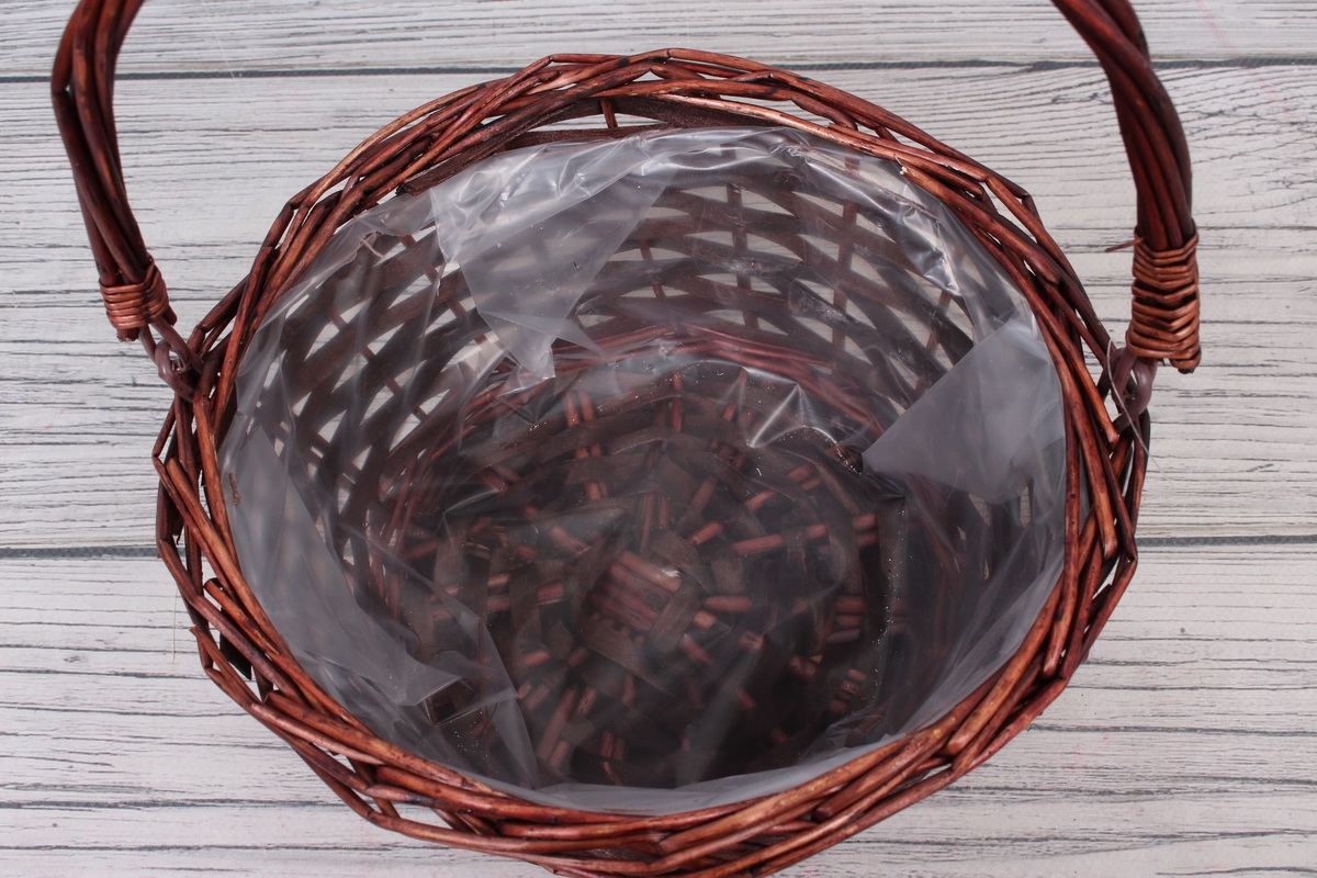 Корзина из ивы, круг, 22*22*12см, коричневый 1740Н