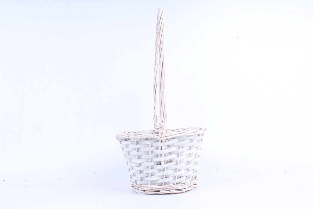 Корзина из ивы одиночная- -Круглая 21*21*13*41CM серая	 8172 (Н)