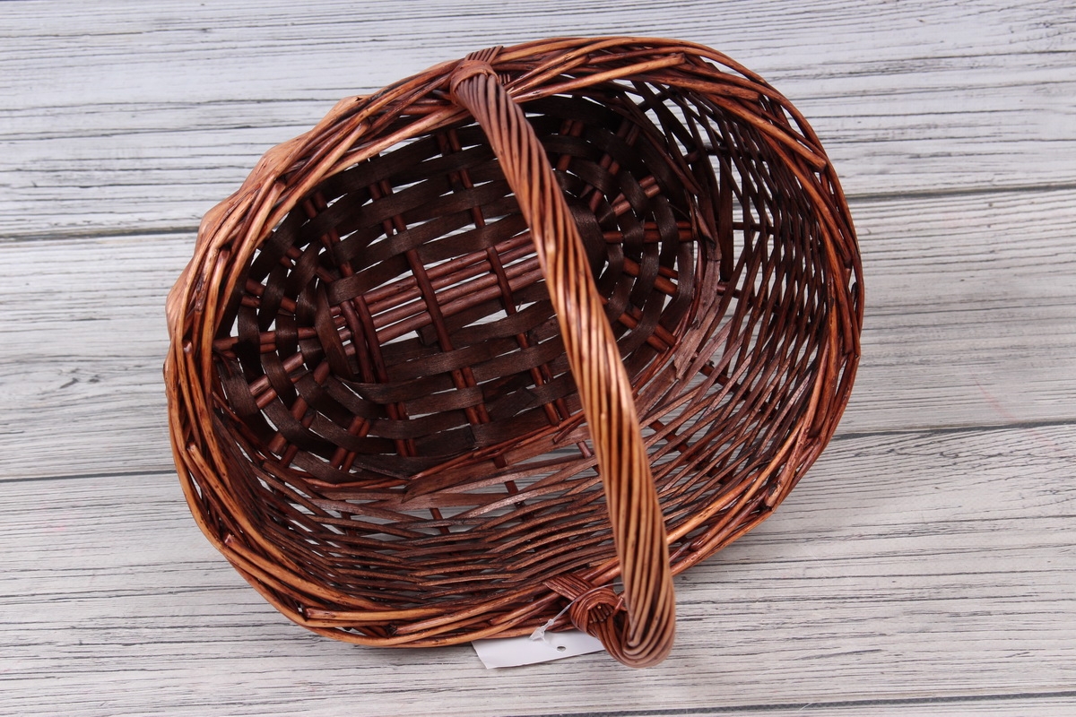 Корзина из ивы, овал, 27*21*11/25см, коричневый 3391Н
