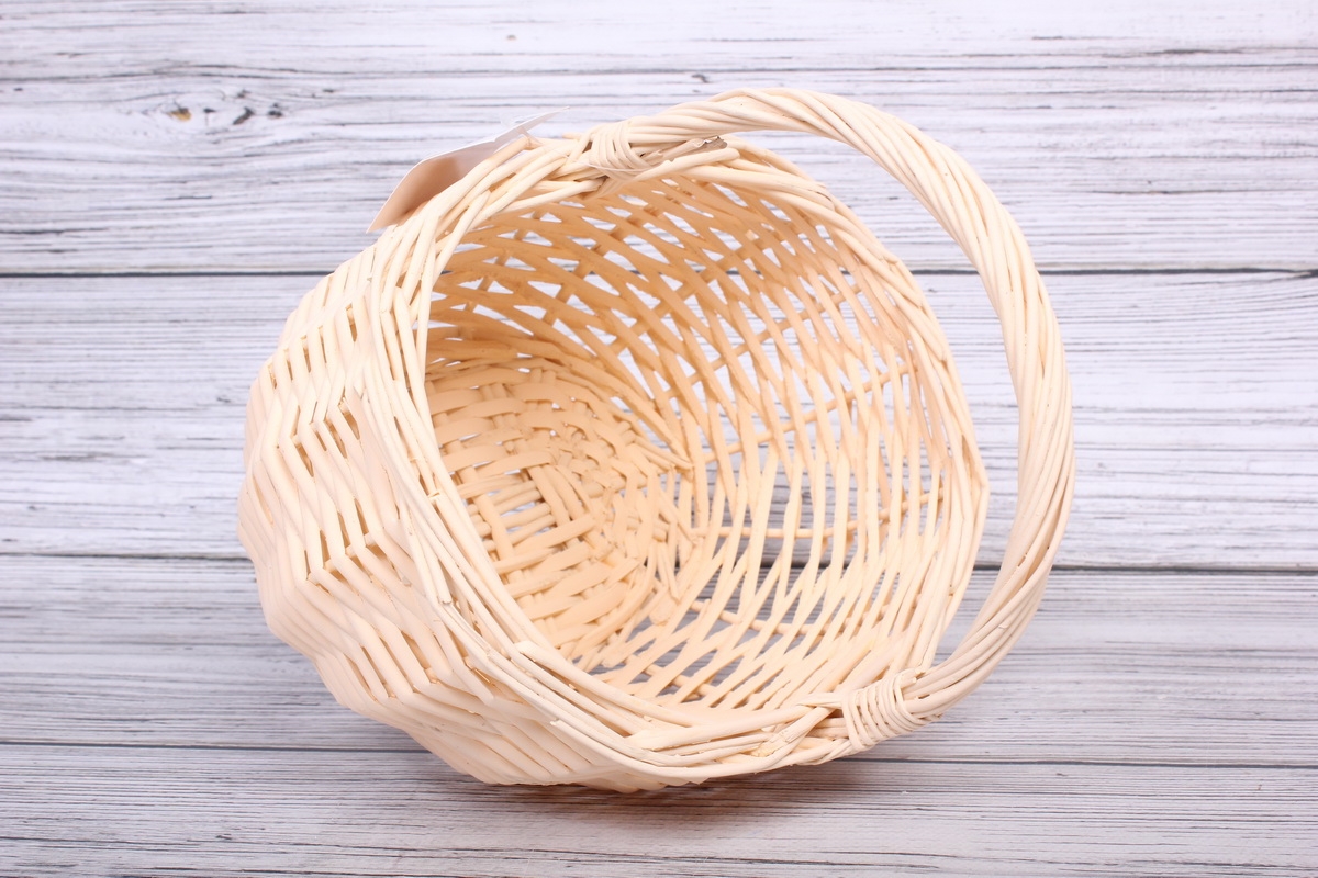 Корзина одиночная ива - Круглая 23*19*12*23CM, цвет персиковый 4034М