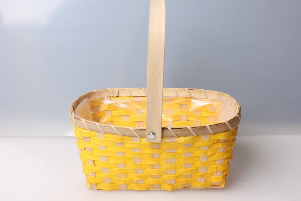 корзина овал из бамбука с подвесной ручкой (желтый/зелен/оранж/роз) 13b065b