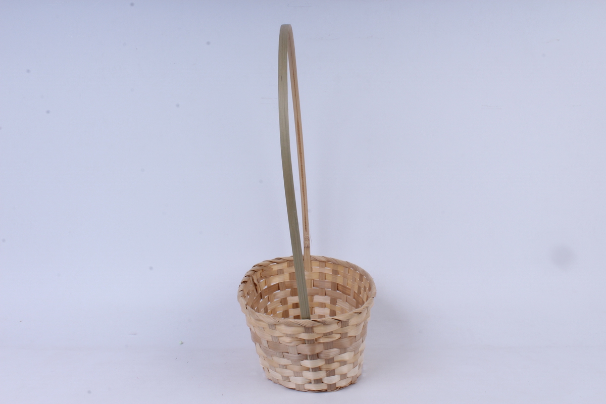 корзина плетеная (бамбук), 30х22xh13/49см натуральная  0695