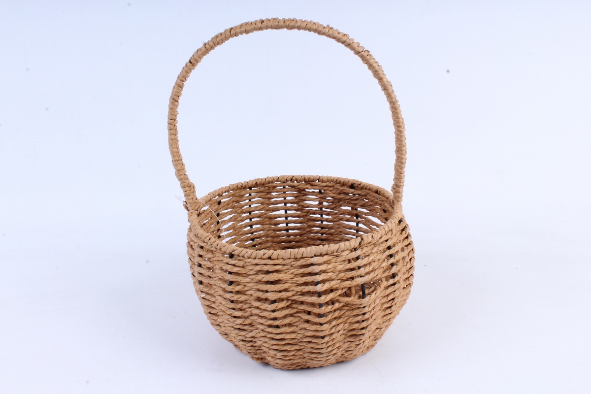 Корзина плетеная (бумажная лоза), 20*20*14*31CM, 1 шт., натуральная  2588