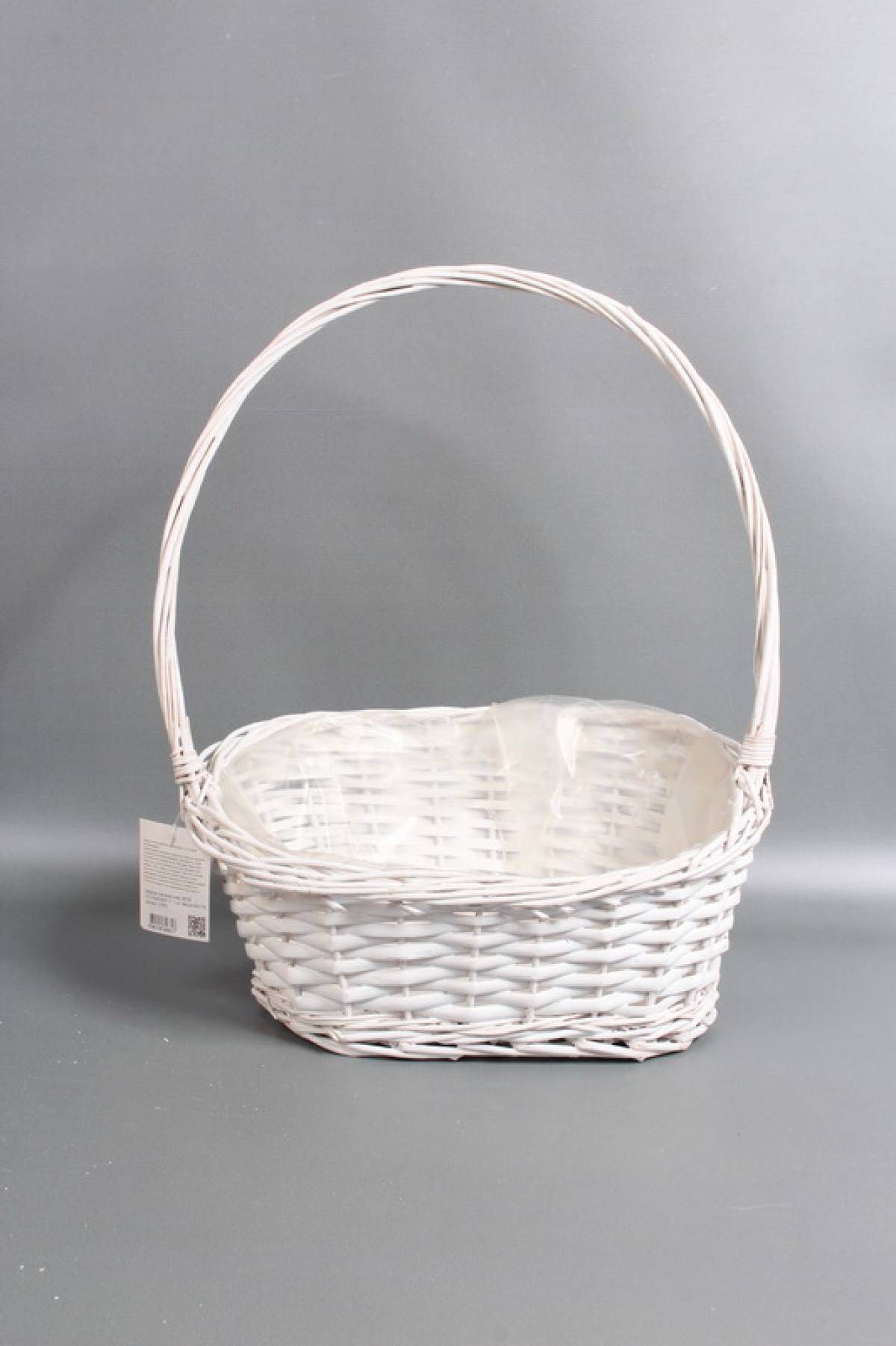 Корзина плетеная (ива) 38*26 H12/18/48 B28*17, 1 шт. белый 8317М