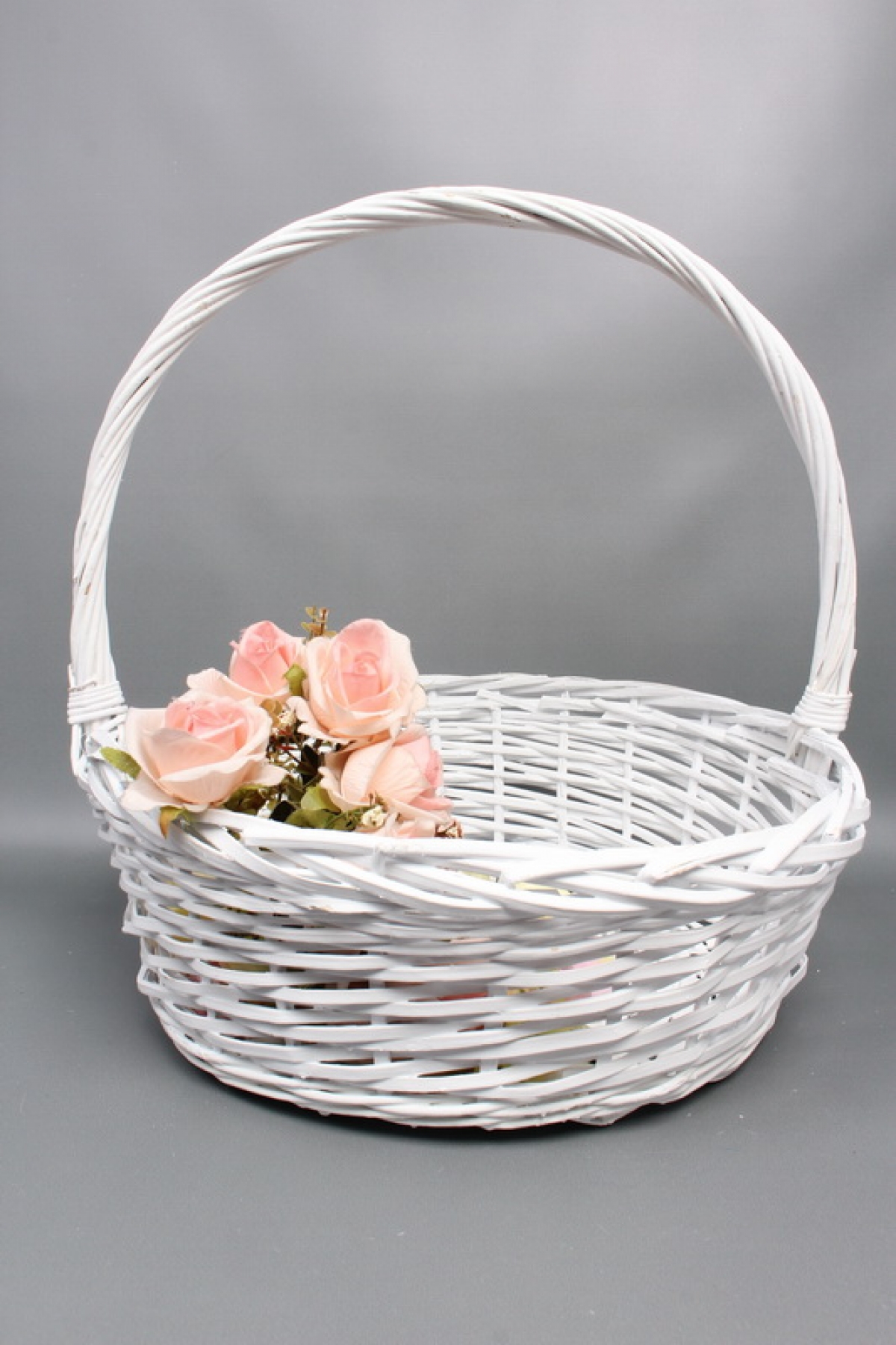 Корзина плетеная (ива) D45*H17*TH45, 1 шт., белый  9950М