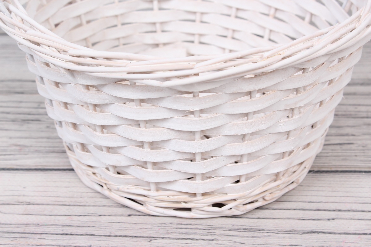 Корзина плетеная (ива) 22х22х12CM, цв. белый 5282Л
