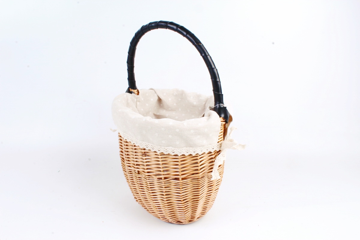 Корзина плетеная (ива, ткань), 25хH20 см, 1 шт., натуральный 4260 М