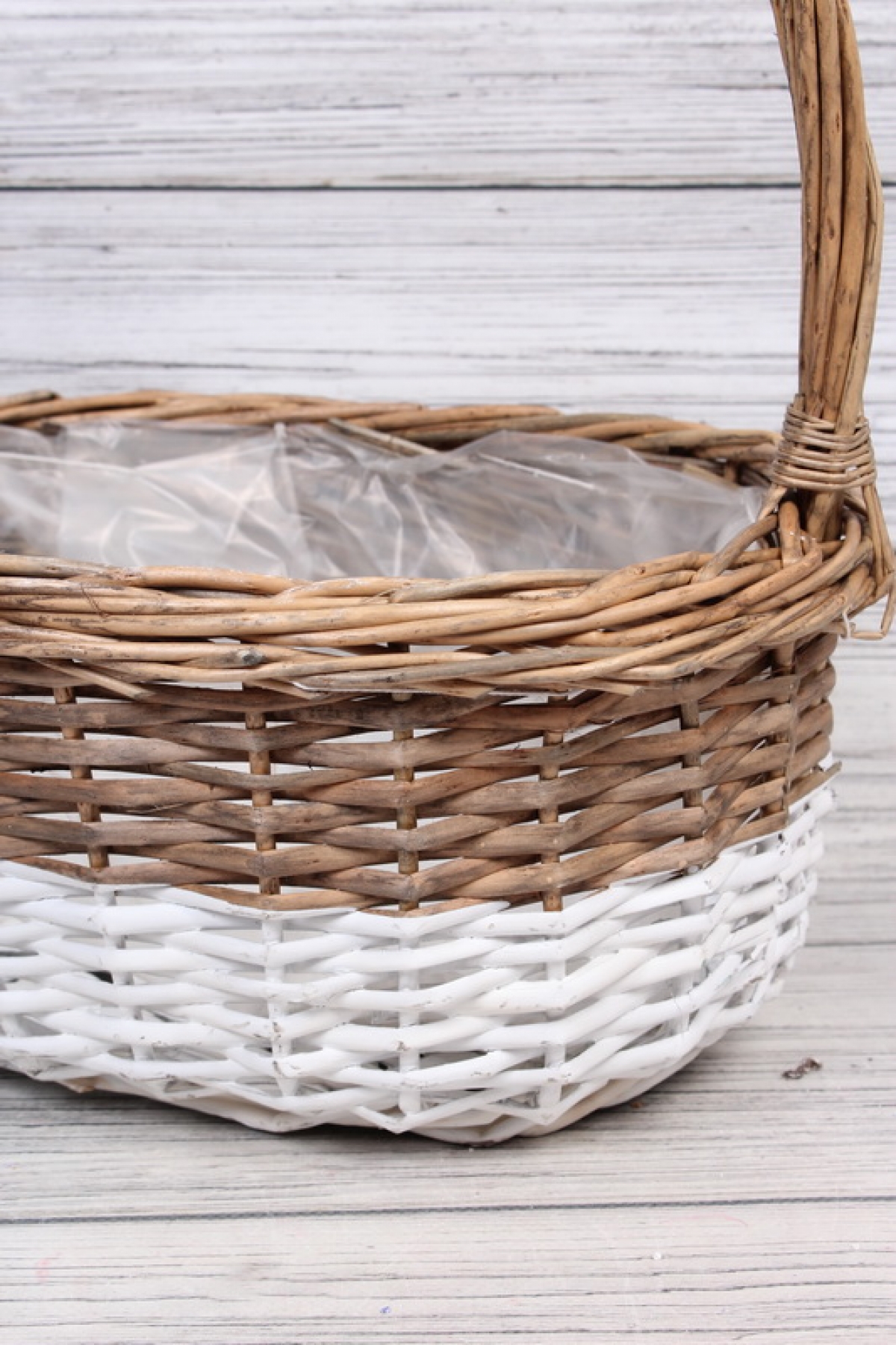 Корзина плетеная (ива) 35x25H15/40 B26x15, 1 шт., медовый/белый 3425М