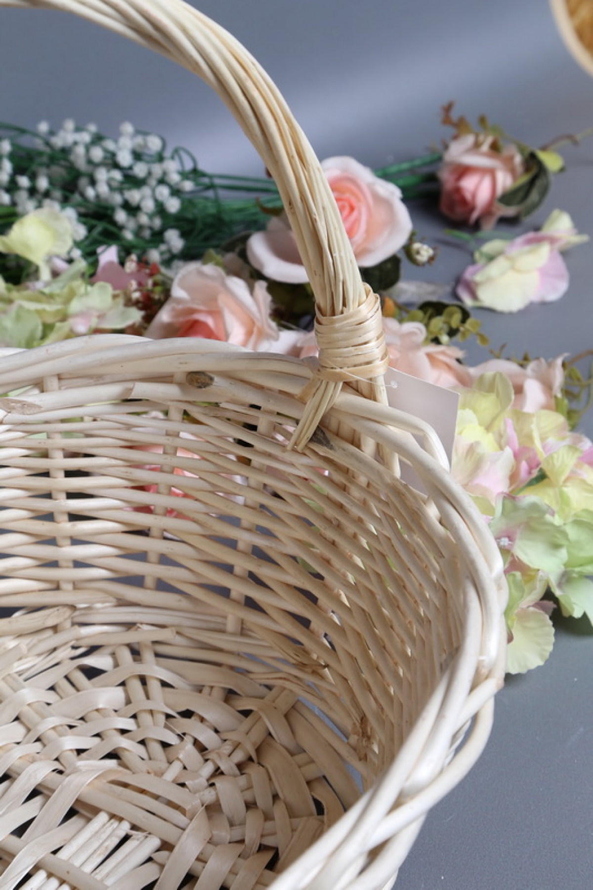 Корзина плетеная (ива): 42X33XH16/40XB32X23, 1 шт., выбеленный  6079М