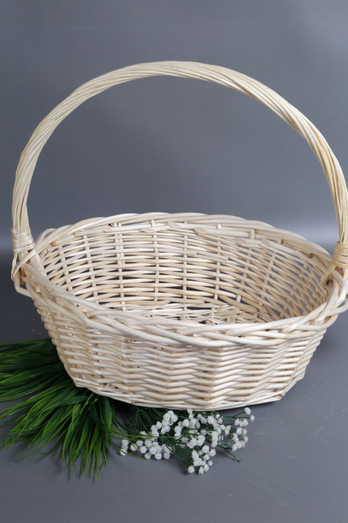 Корзина плетеная (ива): 42X33XH16/40XB32X23, 1 шт., выбеленный  6079М