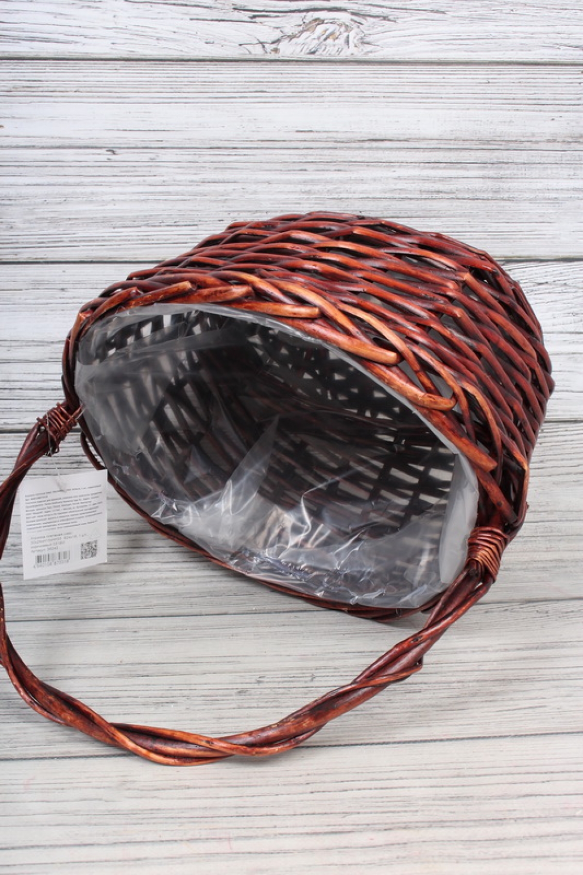 Корзина плетеная (ива): 30x24xH15xHH33  B24x16, 1 шт., коричневый 0318М
