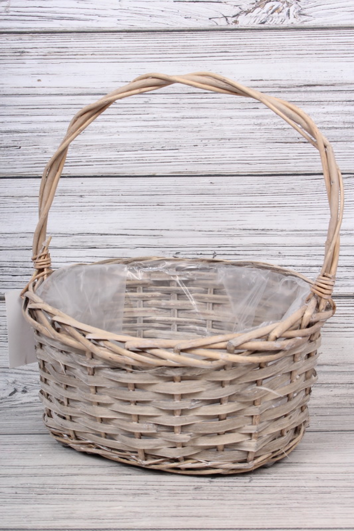 Корзина плетеная (ива): 27x22xH13xHH32  B23x16, 1 шт., серый 0325М