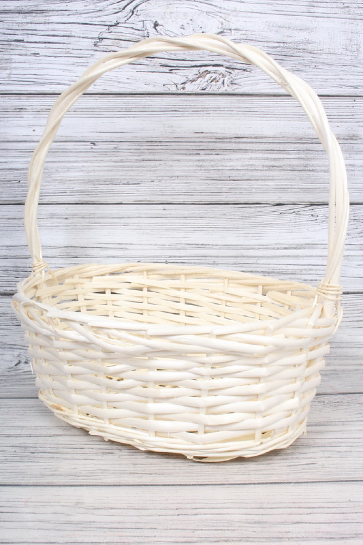 Корзина плетеная (ива) 35x25xH14xHH42  B30x20, 1 шт., выбеленный 9943М