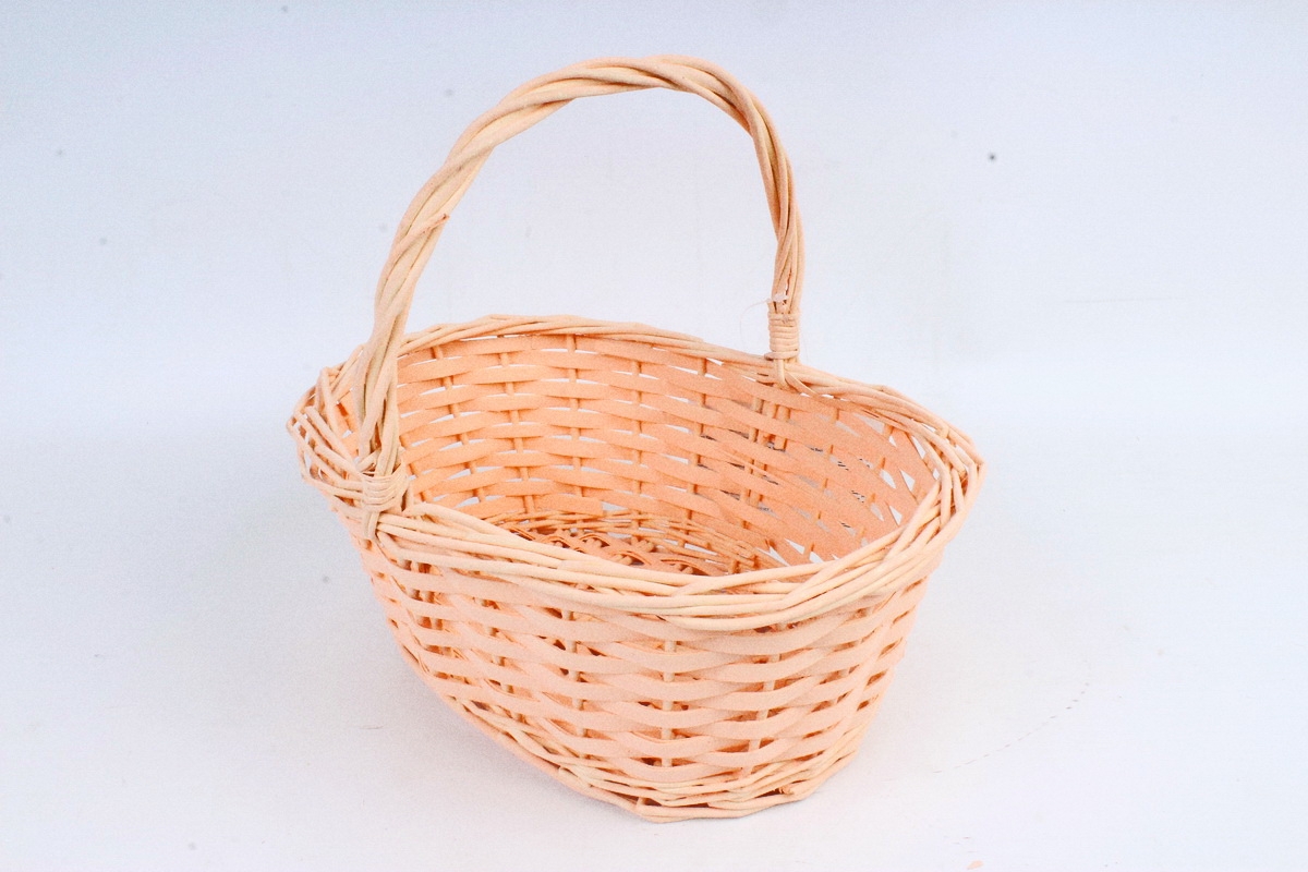 Корзина плетеная (ива), 1 шт., цв. светло-персиковый  8658