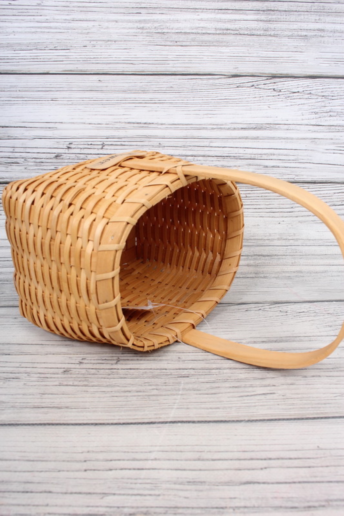 Корзина плетеная из бересты (секвойя), 19*14.5*13/28cm натуральный 7778Н