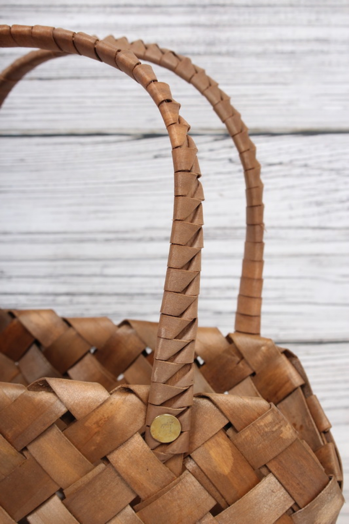 Корзина плетеная из бересты, сумка 22x11x10.5x15/28cm светло-коричневый 7921Н