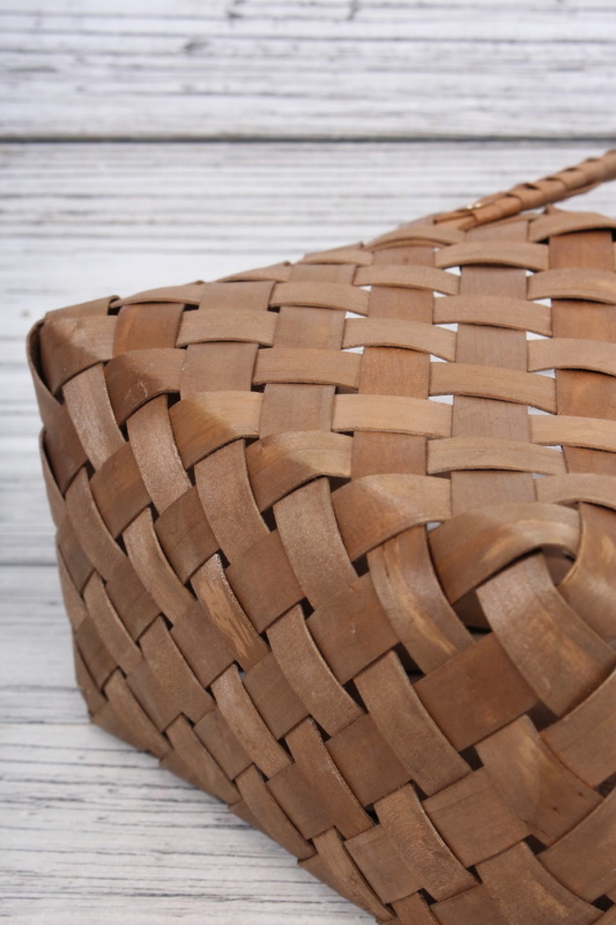 Корзина плетеная из бересты, сумка 22x11x10.5x15/28cm светло-коричневый 7921Н