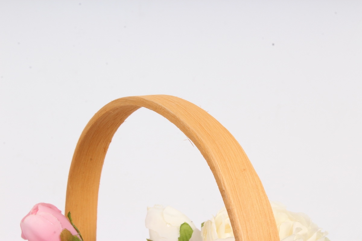 Корзина плетеная из бересты  овальная   20.5x14 d=13/28.5cm  Св.коричневый 5017 Н