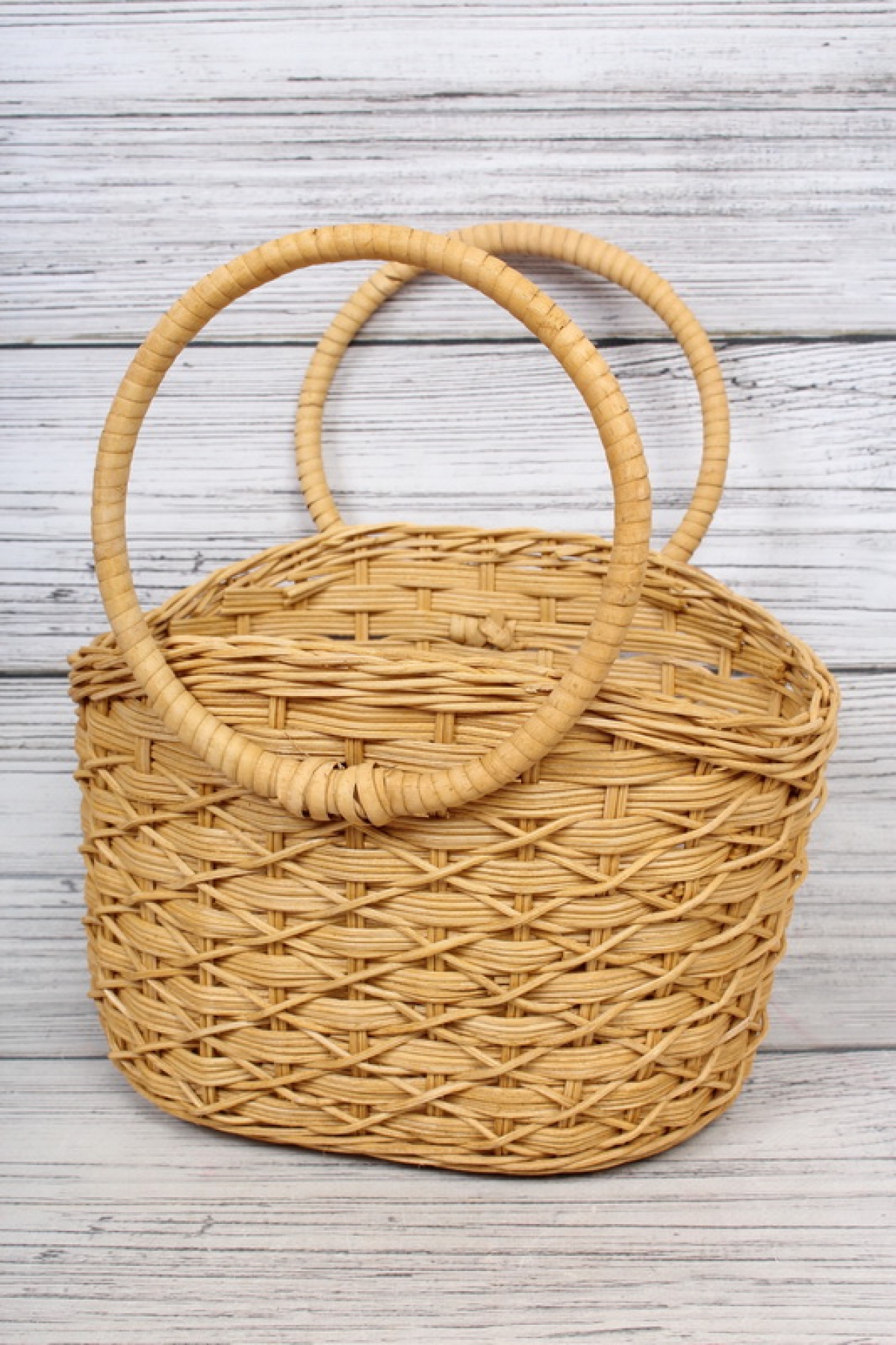 Корзина плетеная из ротанга, сумка 24x17xH.13/16/TH.26cm натуральный 7877Н